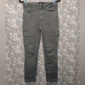 PAIGE Hoxton Ankle Skinny Jeans Size 28 Olive Green
